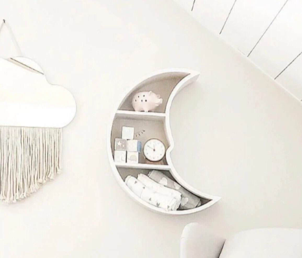 Moon shaped shelf deals nursery