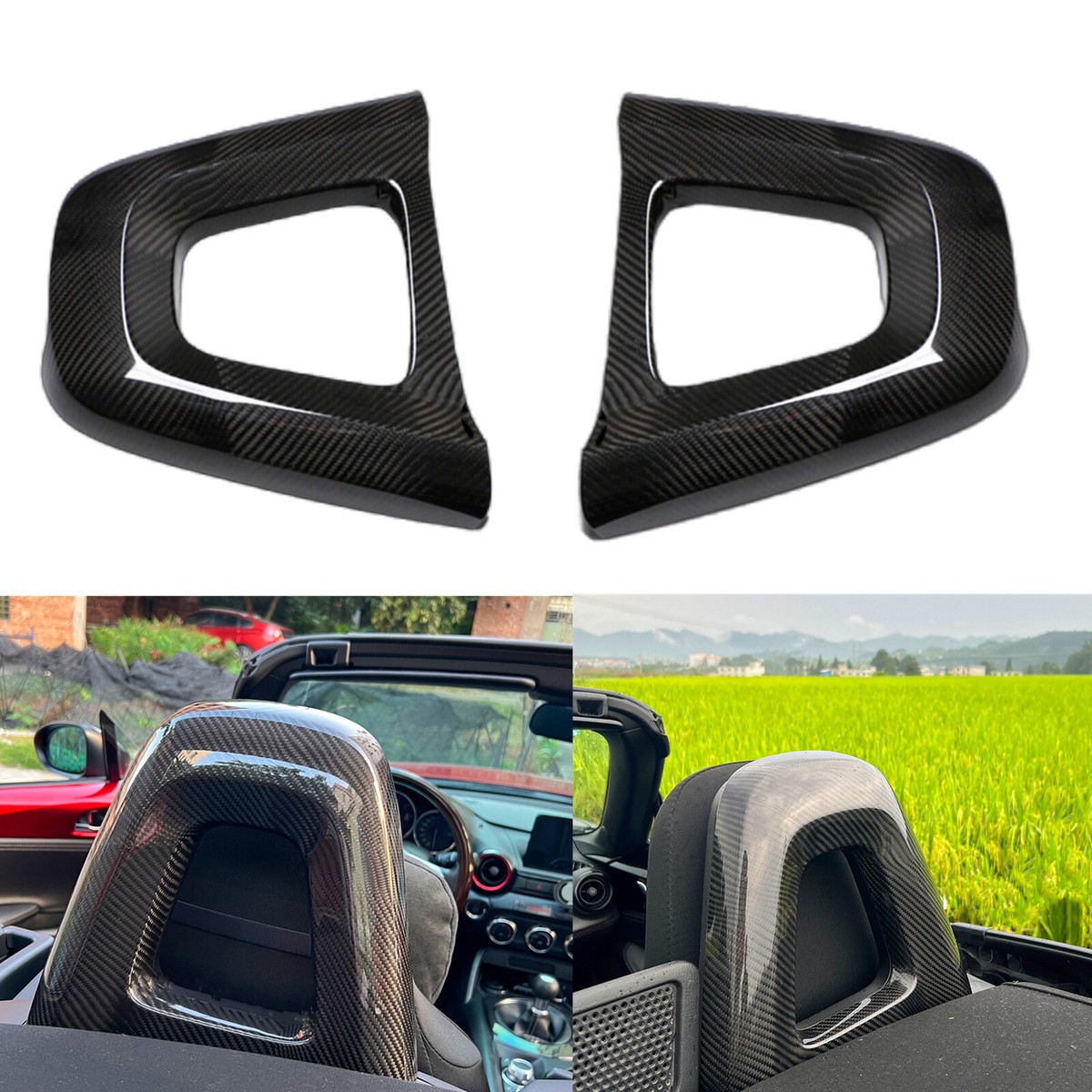1Pair Seat Back Covering Trim Cover For Mazda MX5 Miata ND 16-25