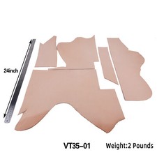 2 Pounds Full Grain Veg-tan Cowhide Primary Color Leather Scraps Leftover