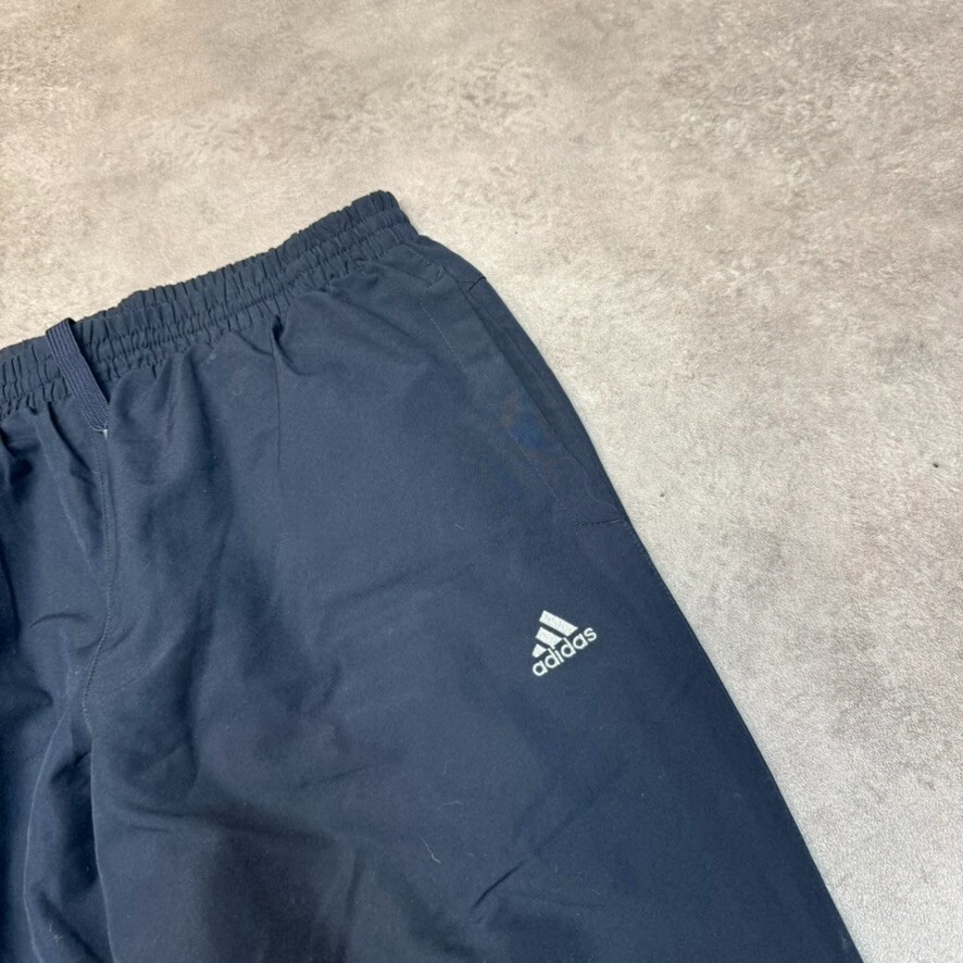 Adidas Track Pants Mens Medium Baggy Fit Vintage Wide Leg Sports Joggers, Navy image 4
