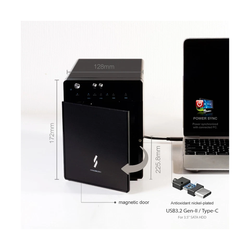 Mediasonic USB 3.2 4 Bay 3.5” SATA Hard Drive Enclosure – USB 3.2 Ge - Image 4 of 4