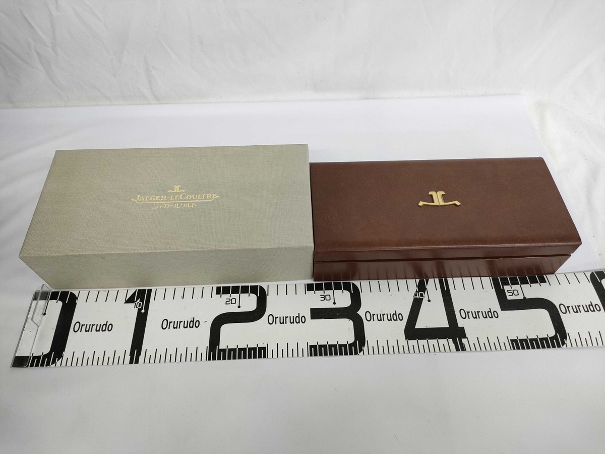 VINTAGE GENUINE Jaeger-LeCoultre watch box case wood leather Brown 