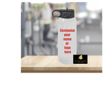 PERSONALIZED CUSTOMIZED 32oz DOUBLE WALL INSULATED STAINLESS WATER BOTTLE
