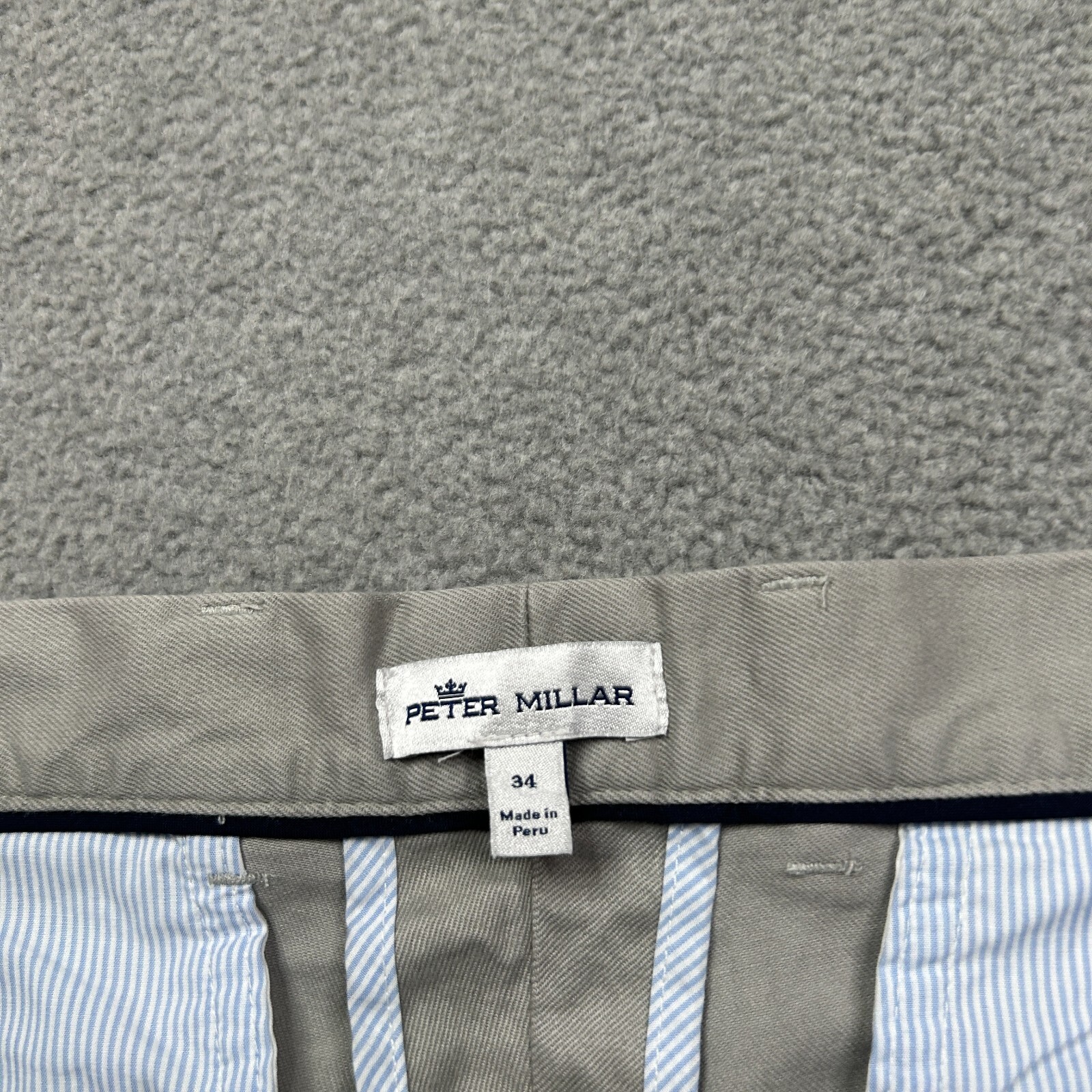 Peter Millar Pants Mens 34x36 Gray Chino Golf Trousers Pima Cotton