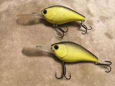 2 LUCKY CRAFT Flat CB DR Mat Chartreuse Black Shad Hard To Find Rare Pro Tune