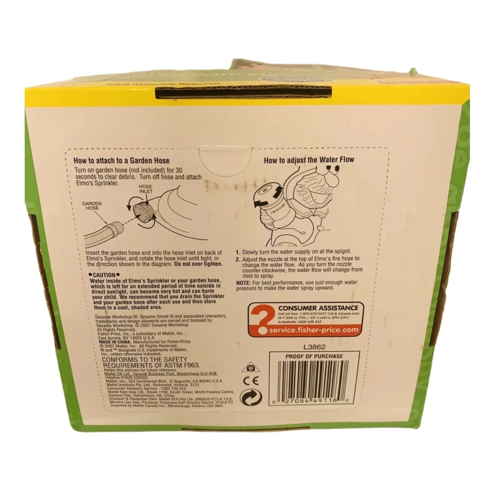 Aspersor Elmo Grow With Me Fisher Price 2007 Mattel Sesame Street nuevo Foto 3 de 3
