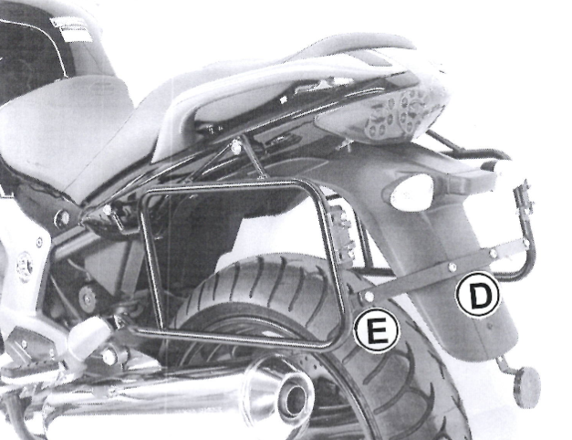 Moto Guzzi 1200 Sport Pannier Frames Black BY HEPCO AND BECKER