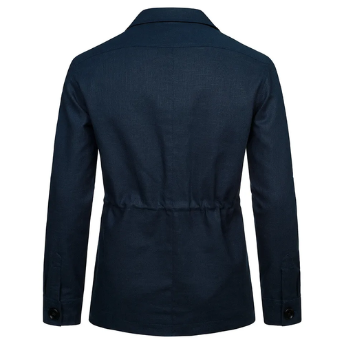 Men's 100% Linen Safari Jacket Pockets Slim Fit Hunting Coat Casual Tops British - Picture 15 of 18