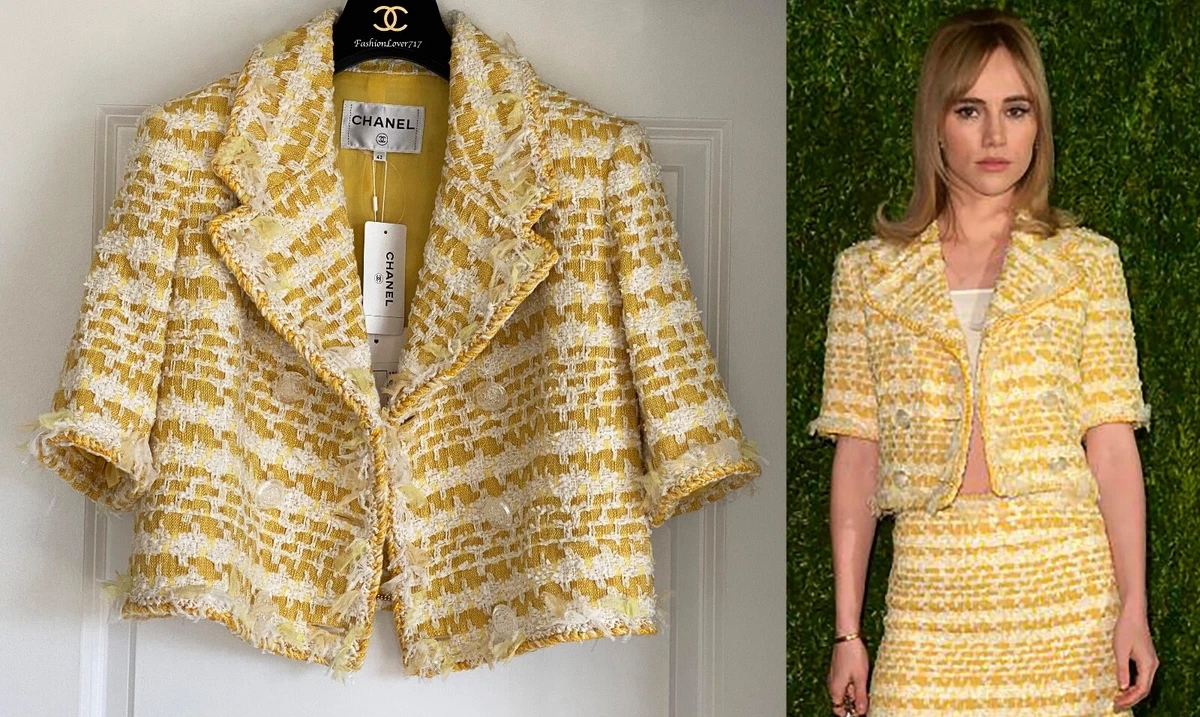 Chanel - Authenticated Jacket - Cotton Yellow for Women, Good Condition