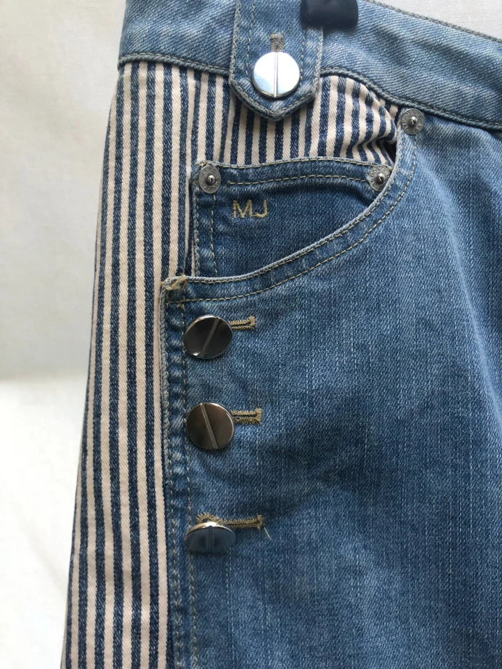 Marc by Marc Jacobs джинсовой ткани юбка размер 4 женщин в полоску повседневный женщины синий - Изображение 2 из 4