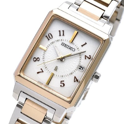 SEIKO LUKIA SSVW194 I Collection Radio Solar Watch Silver Gold 