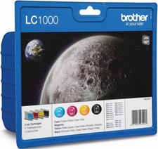 Genuine Brother LC1000 Black/Cyan/Magenta/Yellow Ink Cartridge Value Pack