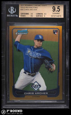 Chris Archer RC BGS 9.5: 2012 Bowman Chrome Draft Gold Refractors /50 POP 5
