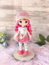 Crochet Strawberry Shortcake Doll  Amigurumi Strawberry Shortcake Girl Toy