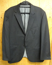 Kenneth Cole Awearness Black Blazer Sport Coat 46R Regular 100 Wool Slim Fit