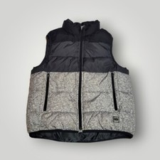 Gap Kids Boys Grey and Black Puffer Vest Zip Jacket Sz Medium