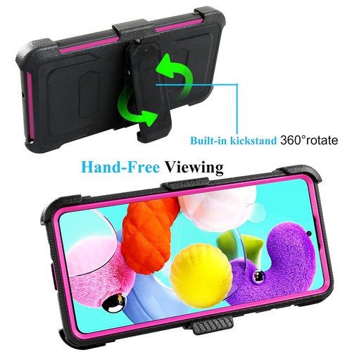 For Samsung A51 Case Hybrid Outdoor Cover Swivel Belt Clip Screen Protector - Picture 27 of 30