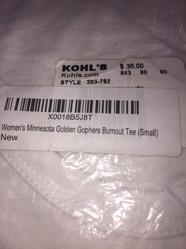 Damengröße Small Minnesota Golden Gophers Burnout T-Shirt Einzelhandel $ 30,00 - Bild 4 von 7