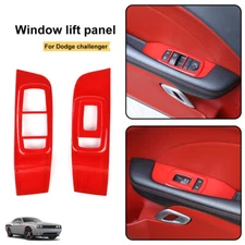 2x Car Window Lift Switch Cover Panel Trim for Dodge Challenger 15+ Accessories