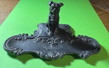 Pewter Victorian Pug Dog Trinket Dish/Ashtray/Dresser Valet