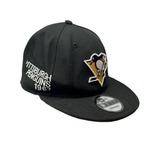 Pittsburgh Penguins New Era 59Fifty Snapback Hat Cap NHL Hockey Logo Spell Out