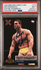 1997 BBM Wrestling Wayne Ken Shamrock Signed Autograph Rookie Card PSA 7 Auto 7