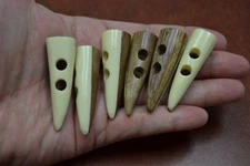 6 PCS BUFFALO HORN TOGGLE SEWING 2 HOLE BUTTONS CRAFT 2"