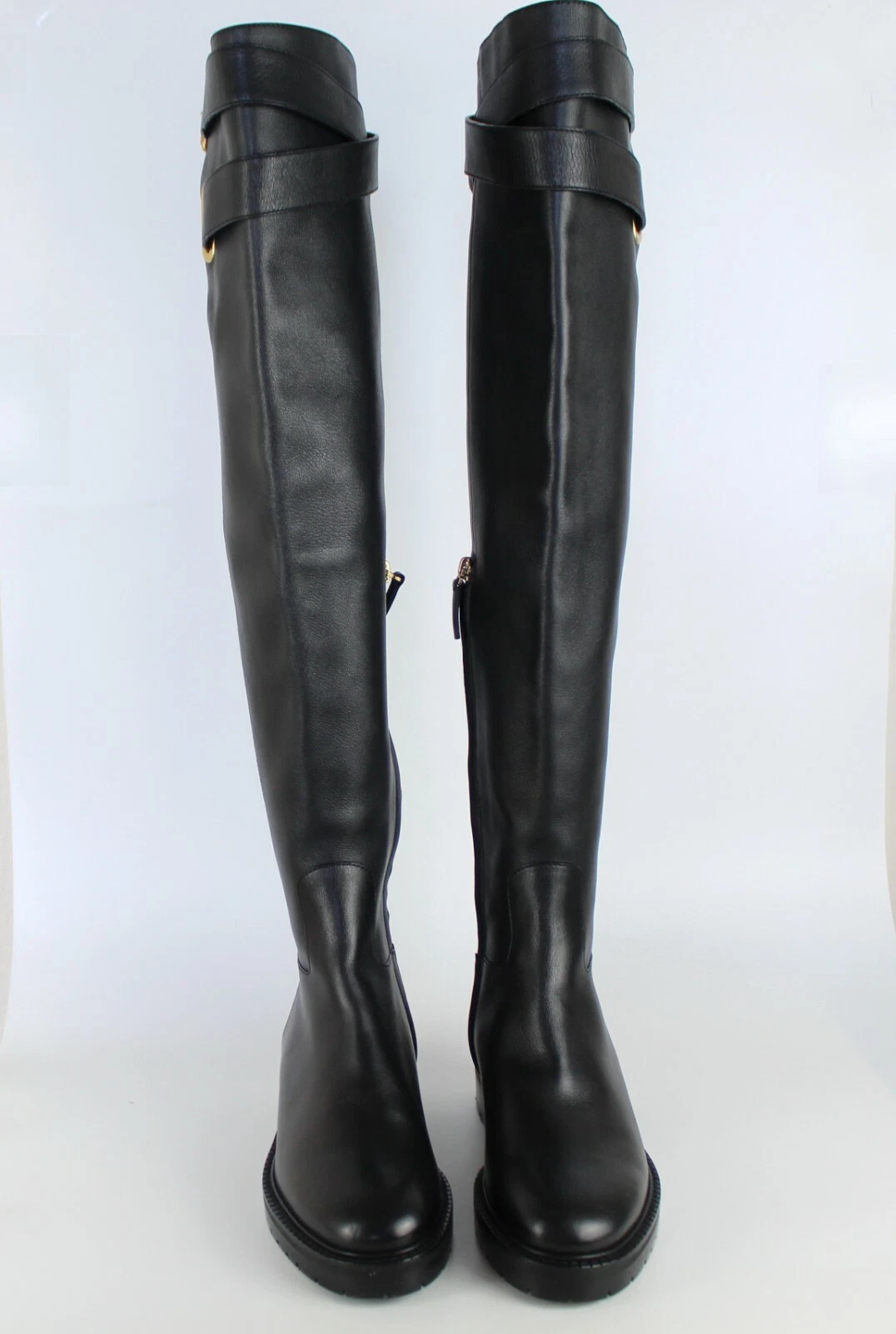 NUOVI Stivali al ginocchio Valentino Garavani RUNWAY Bowrap Pelle Nera EUR 37
