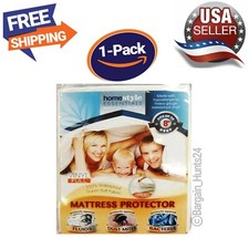 Full Size Mattress Cover Vinyl Waterproof Zipper Protector Against Bed Bugs -New