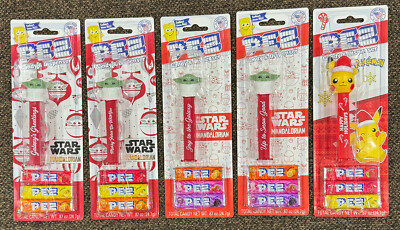 PEZ * WALMART Exclusive Holiday Dispensers, 2022, 2023 & 2024 Grogu & Pikachu
