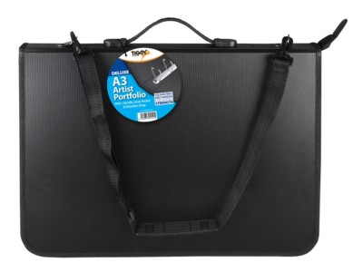 Cartella A3 4-D Raccoglitore Ad Anelli Deluxe Verticale File Nero Presentazione Portfolio, Portadocumenti 10 Buste - Foto 2