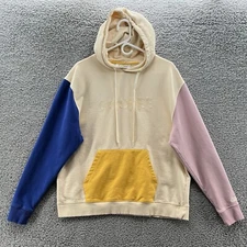 Goodee x Kotn Hoodie Womens Large Cream Colorblock Relaxed Sweatshirt Pullover