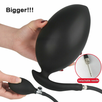 silicone expand inflatable anal plug Hollow Vibrating Butt Plug