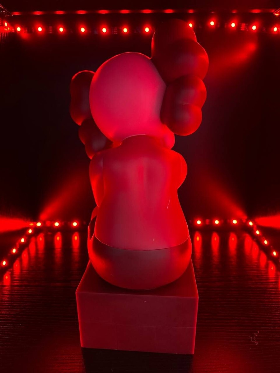 KAWS Passing Through Open Edition Vinyl Figure Pink Red Medicom