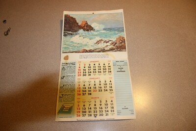 Vintage 1950 Advertising Calendar Personal Finance Co. Sunbury, PA Phone 846