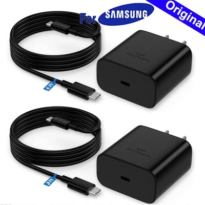 Original 45W USB-C Fast Charger USB-C Cable For Samsung S25 S24 FE S23 S22 Ultra