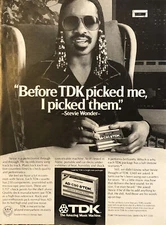 1980 Stevie Wonder TDK Audio Cassette Tapes PRINT AD I Picked Them VTG 80s
