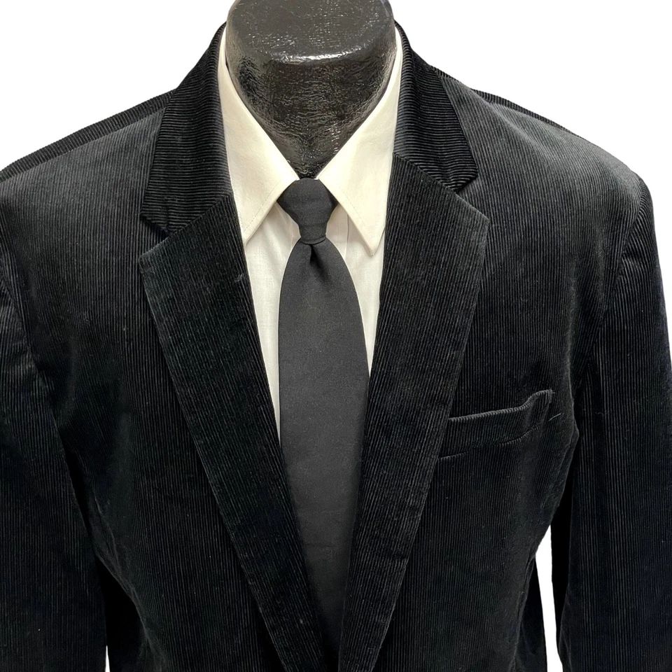 GUESS George Marciano Men's BLACK Sport Coat RIBBED VELVET Jacket EVENING Blazer - Image 2 of 4