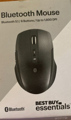 Best Buy Essentials Wireless Bluetooth Mouse 6 Buttons 1,600 DPI Laptop GENUINE
