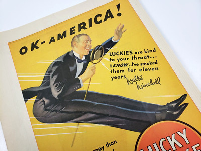 Walter Winchell Lucky Strike Cigarette Magazine Ad Vtg 1932 Art Print Luckies