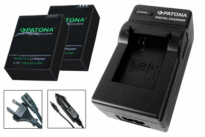 2 x Akku + Ladegerät für GoPro HERO3, HERO3+ PLUS - AHDBT-301 AHDBT-302 1180mAh