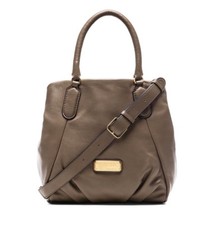 NWT MARC by MARC JACOBS New Q FRAN Leather Shoulder Tote Bag TAUPE $498 AUTHENTC
