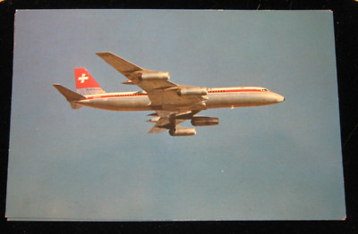 SWISSAIR Convair 990 Coronado Jetliner Unused Postcard, 37 made 1961-63, Retired