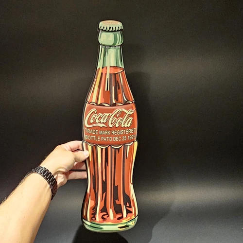 22" Vintage Style Metal Die Cut Coca Cola Bottle Sign