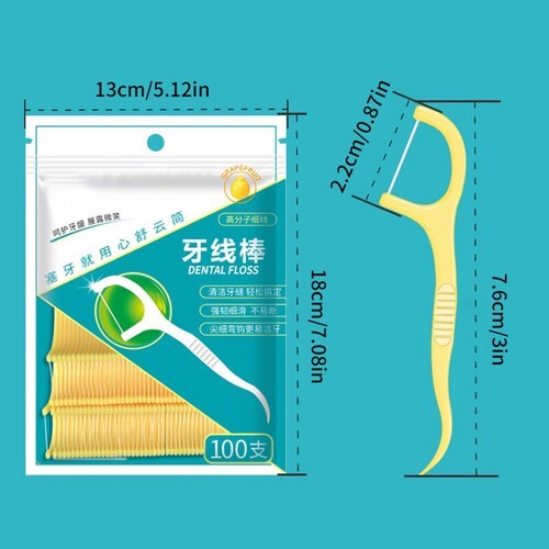 100Pcs Toothpicks Dental Floss Flosser Picks Stick Oral Care Tooth Cleaner - Bild 2 von 14