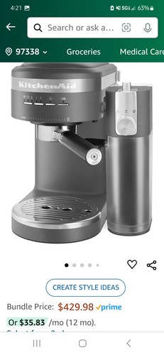 ☕️ SLEEK + Countertop Burista ☕️ Kitchenaid Espresso Machine with  Milk Frother  - Picture 2 of 10