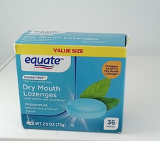 Equate Sugar-Free Xylitol Lozenges for Dry Mouth Relief, Peppermint Flavor 36 Ct