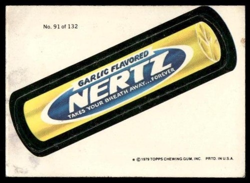 Topps Wacky Packages 1979 (segunda serie de repetición) #91b Nertz