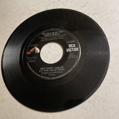 Sgt Barry Sadler Ballad of the Green Berets 45 Record RCA Victor Pop 45RPM