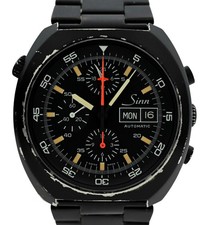 Sinn 43mm Men's Space Chronograph Autoamtic Black PVD Swiss Watch! Ref: 140/42!